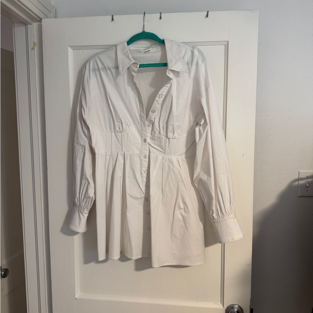 White Button-Up Corset Dress